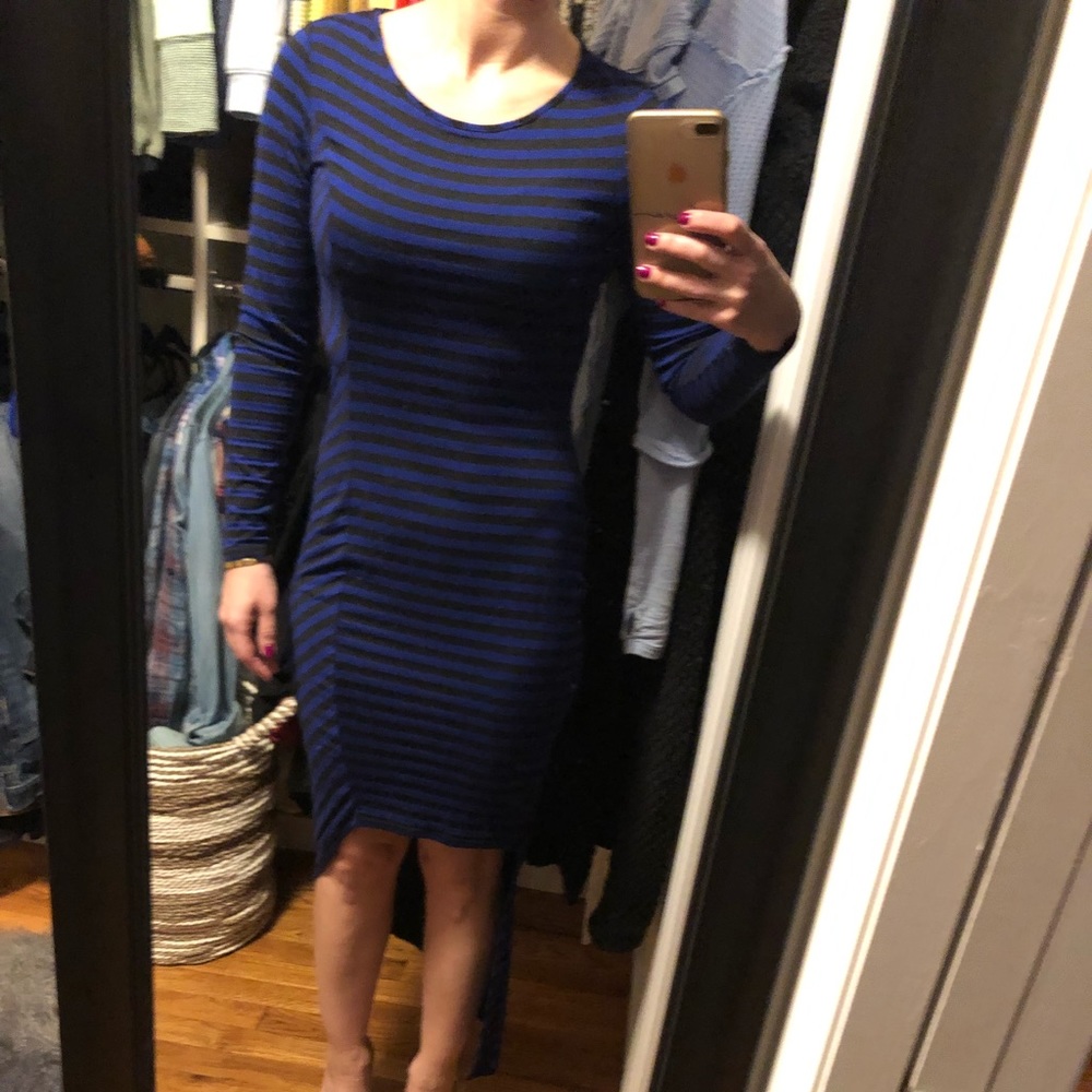 Bar III black and blue high low Dress